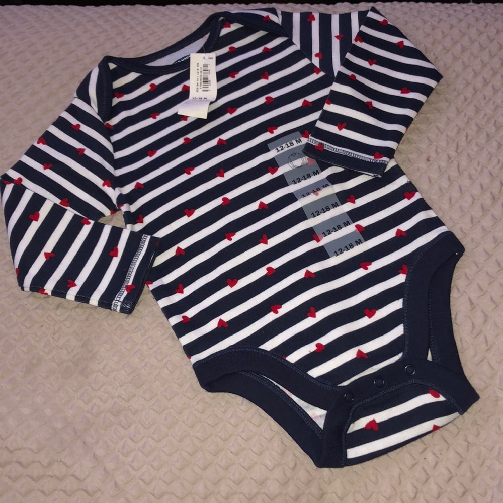Stripped heart onesie